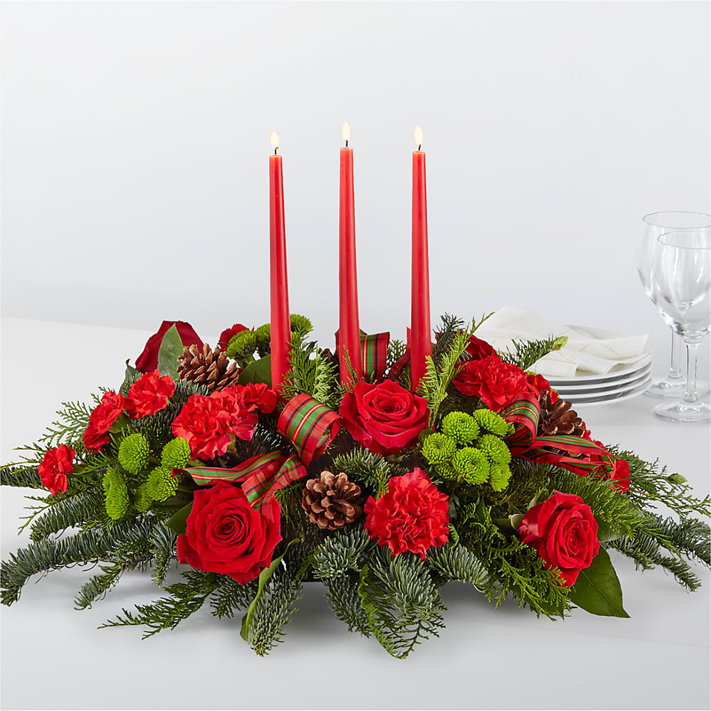 By the Candlelight Centerpiece – MC SHANES FLORIST & GREENHOUSE INC, Belle Vernon PA