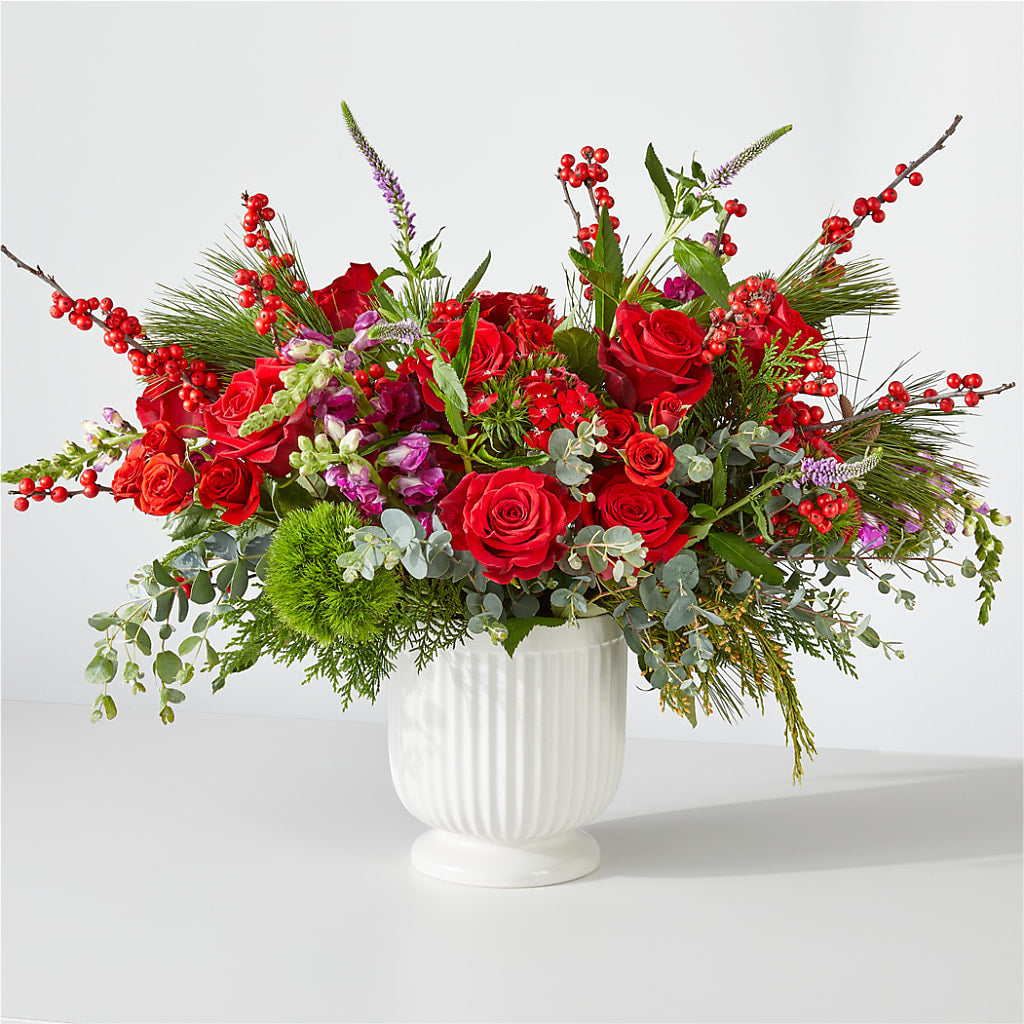 Big Red Bow Bouquet – MC SHANES FLORIST & GREENHOUSE INC, Belle Vernon PA