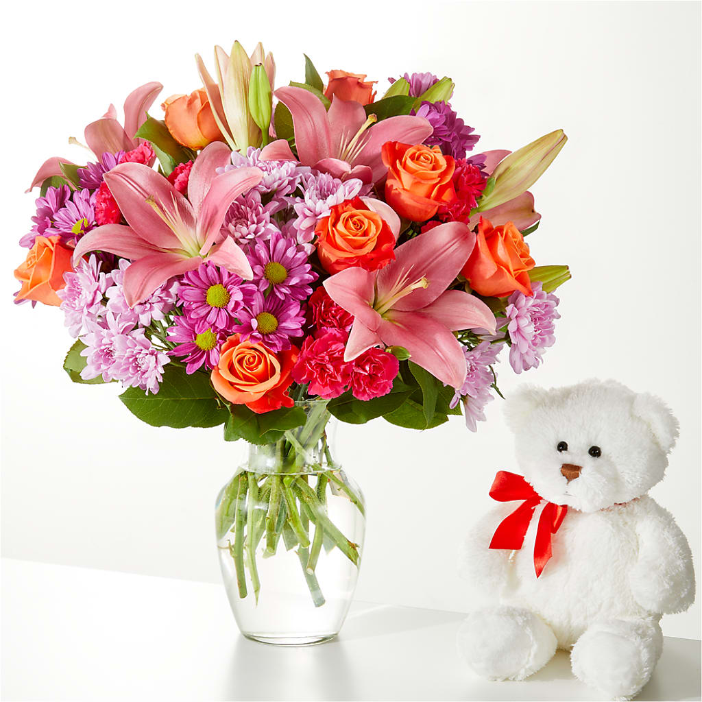 One and Only Bouquet and Bear Bundle – MC SHANES FLORIST & GREENHOUSE INC, Belle Vernon PA