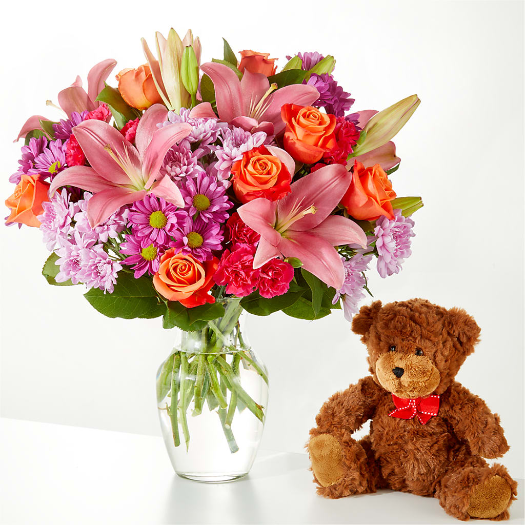 One and Only Bouquet and Bear Bundle – MC SHANES FLORIST & GREENHOUSE INC, Belle Vernon PA