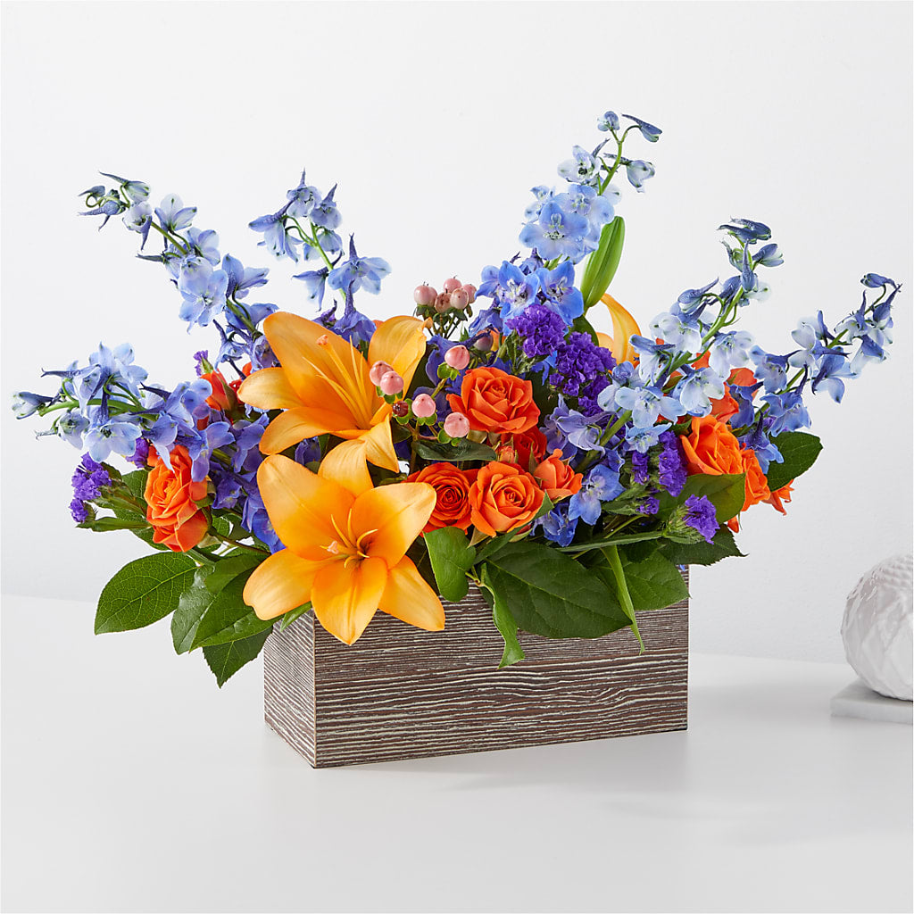 Radiant Citrus Box Bouquet – MC SHANES FLORIST & GREENHOUSE INC, Belle Vernon PA