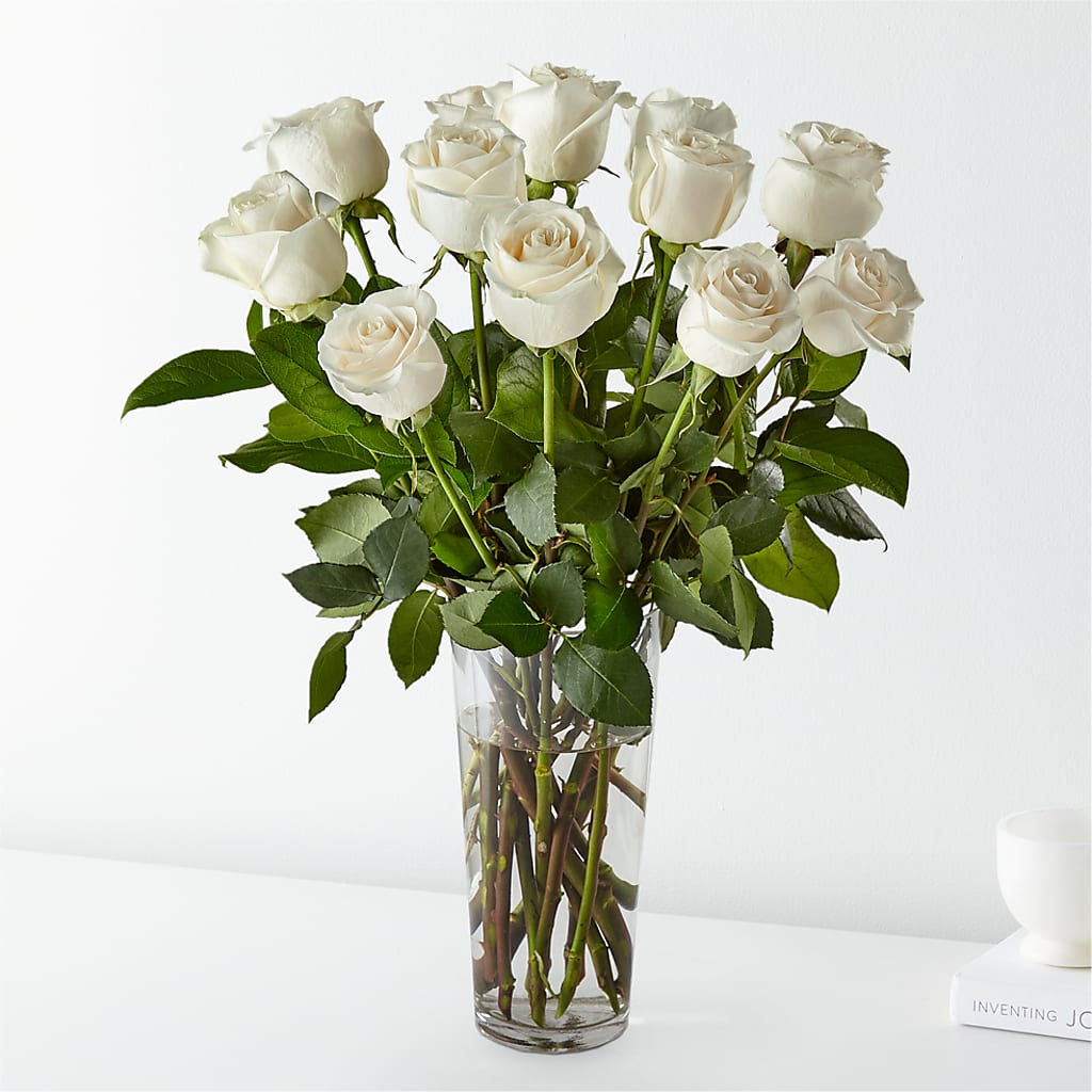 Long Stem White Rose Bouquet – MC SHANES FLORIST & GREENHOUSE INC, Belle Vernon PA