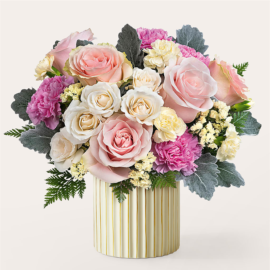 Blissful Moments Bouquet with Ivory Vase – MC SHANES FLORIST & GREENHOUSE INC, Belle Vernon PA