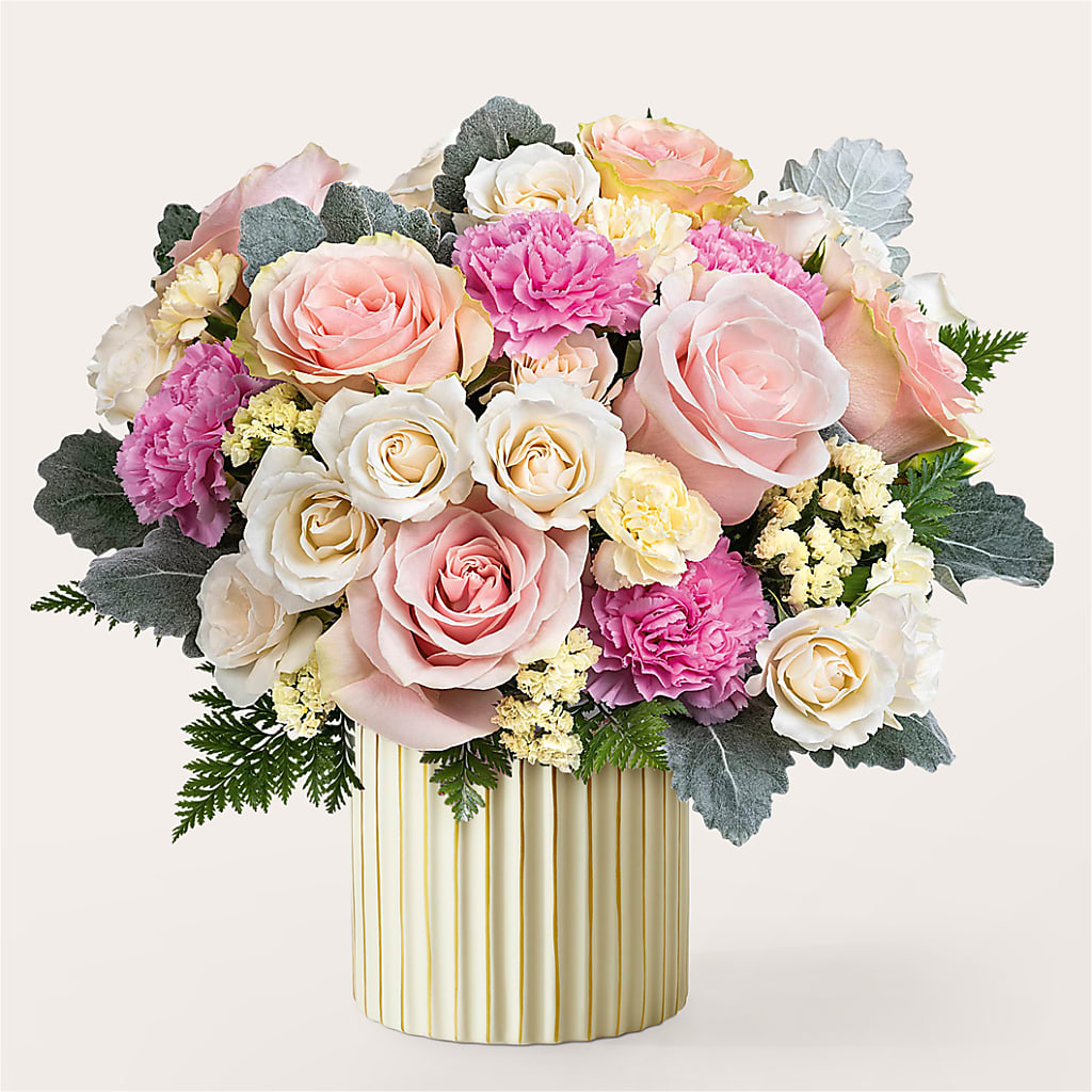 Blissful Moments Bouquet with Ivory Vase – MC SHANES FLORIST & GREENHOUSE INC, Belle Vernon PA