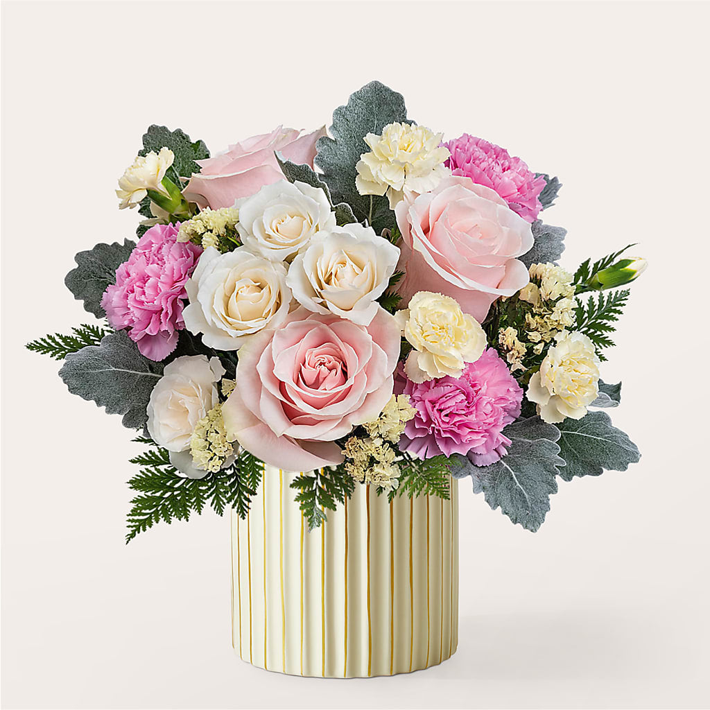 Blissful Moments Bouquet with Ivory Vase – MC SHANES FLORIST & GREENHOUSE INC, Belle Vernon PA