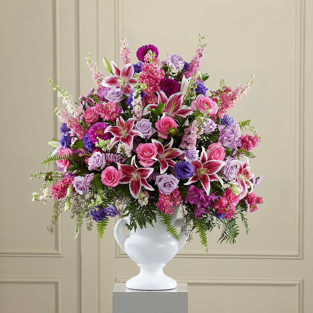 Peaceful Tribute Arrangement – MC SHANES FLORIST & GREENHOUSE INC, Belle Vernon PA