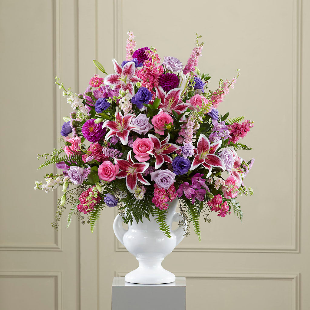Peaceful Tribute Arrangement – MC SHANES FLORIST & GREENHOUSE INC, Belle Vernon PA