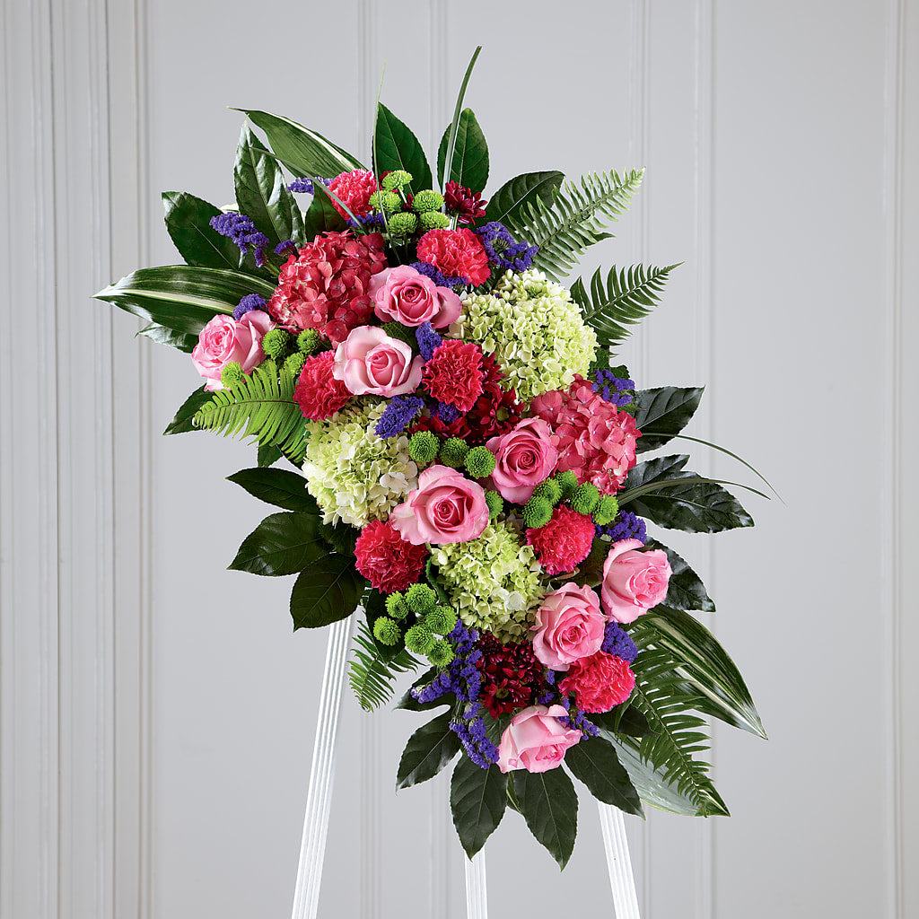 Refreshing Mix Standing Spray – MC SHANES FLORIST & GREENHOUSE INC, Belle Vernon PA