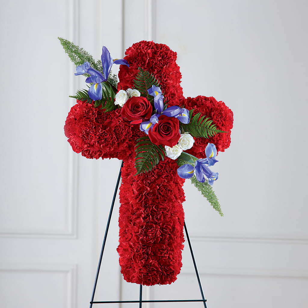Faithful Hero Floral Cross – MC SHANES FLORIST & GREENHOUSE INC, Belle Vernon PA