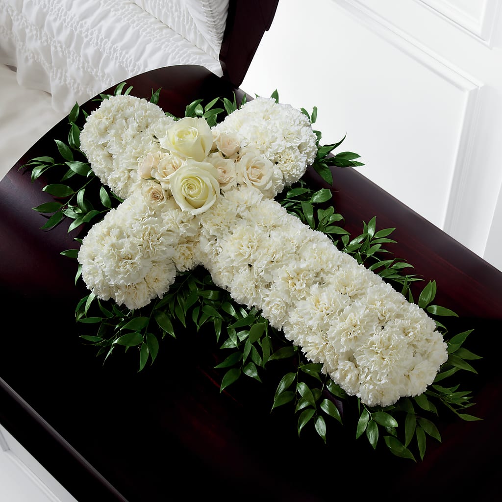 Peaceful Memories Casket Spray (Standard) – MC SHANES FLORIST & GREENHOUSE INC, Belle Vernon PA