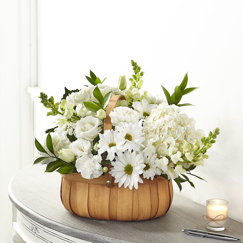 Pure Ivory Basket – MC SHANES FLORIST & GREENHOUSE INC, Belle Vernon PA