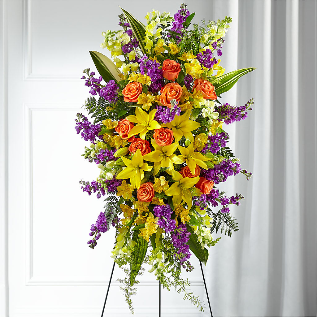 Thoughtful Prayers Standing Spray – MC SHANES FLORIST & GREENHOUSE INC, Belle Vernon PA