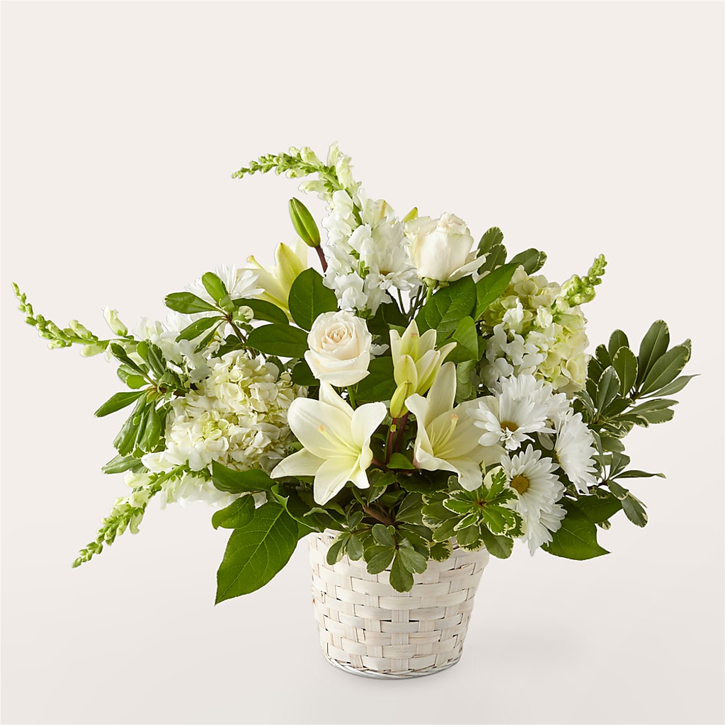 Ivory Elegance Floral Basket – MC SHANES FLORIST & GREENHOUSE INC, Belle Vernon PA