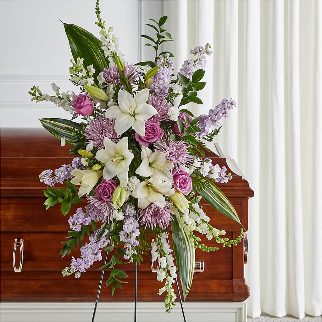 Grateful Hearts Standing Spray – MC SHANES FLORIST & GREENHOUSE INC, Belle Vernon PA
