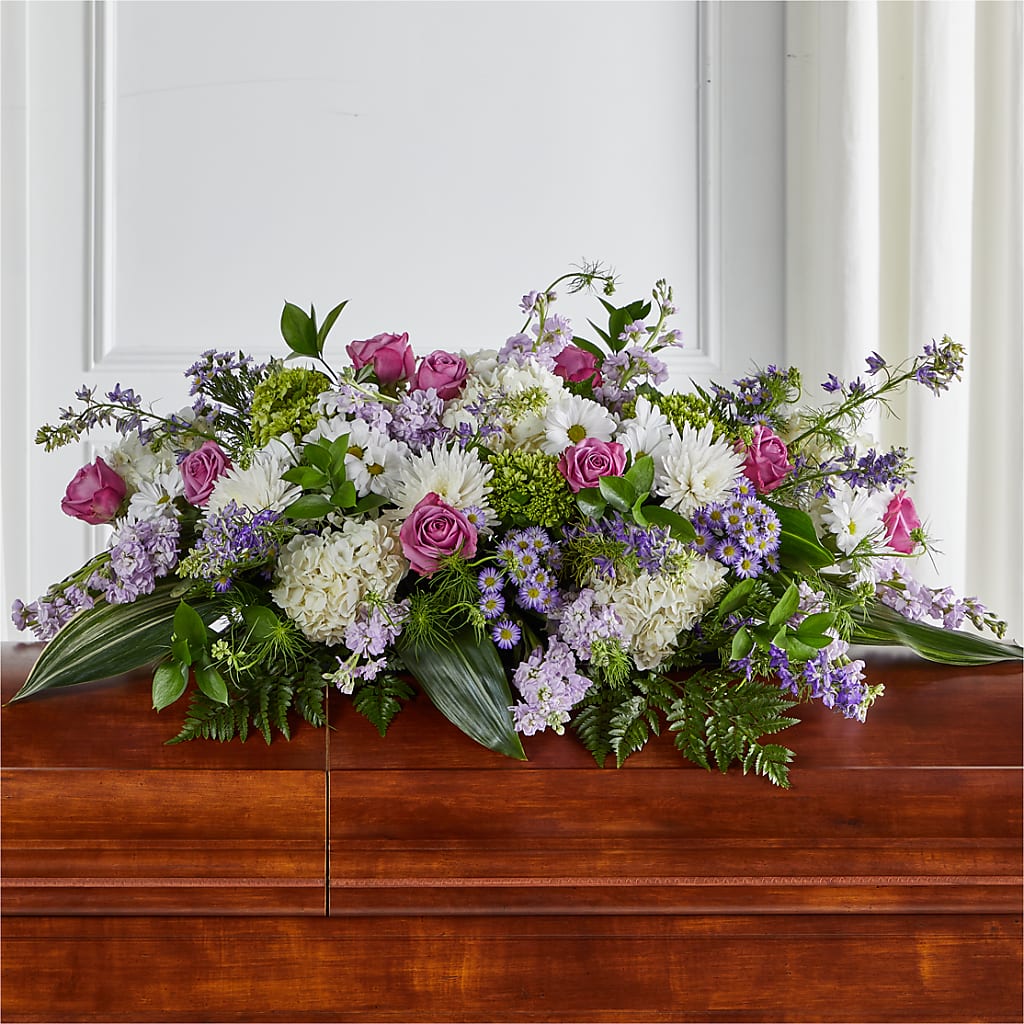 Meadows of Serenity Casket Spray – MC SHANES FLORIST & GREENHOUSE INC, Belle Vernon PA