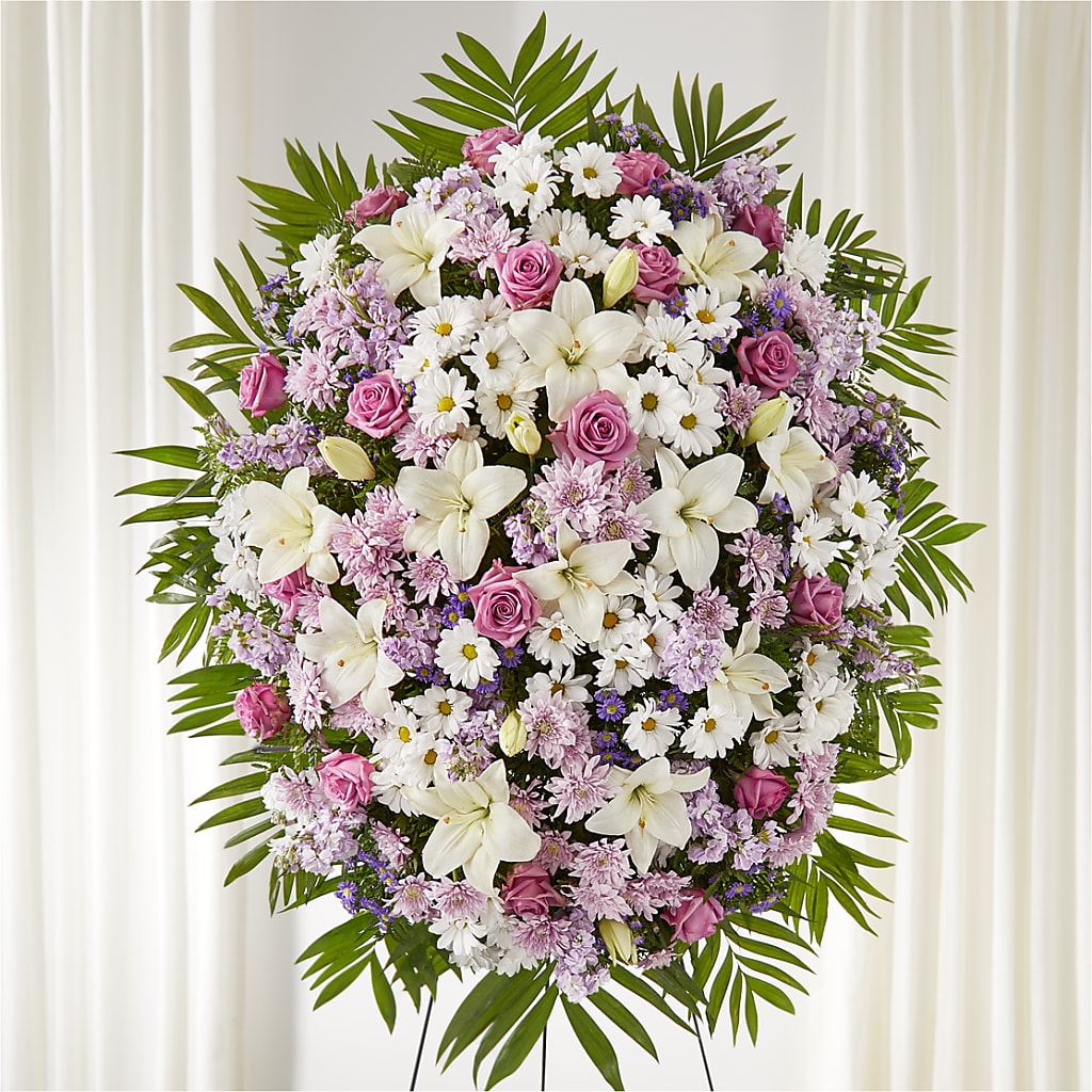 Surrounded by Love Standing Spray – MC SHANES FLORIST & GREENHOUSE INC, Belle Vernon PA