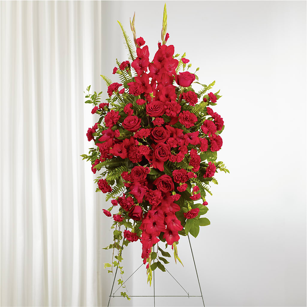 From the Heart Standing Spray – MC SHANES FLORIST & GREENHOUSE INC, Belle Vernon PA