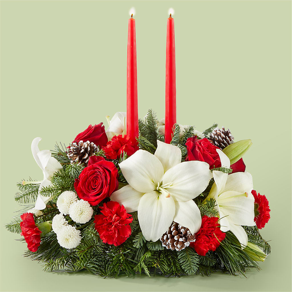 Seasonal Festivities Centerpiece – MC SHANES FLORIST & GREENHOUSE INC, Belle Vernon PA