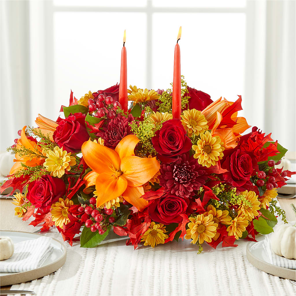 Autumn's Embrace Centerpiece – MC SHANES FLORIST & GREENHOUSE INC, Belle Vernon PA