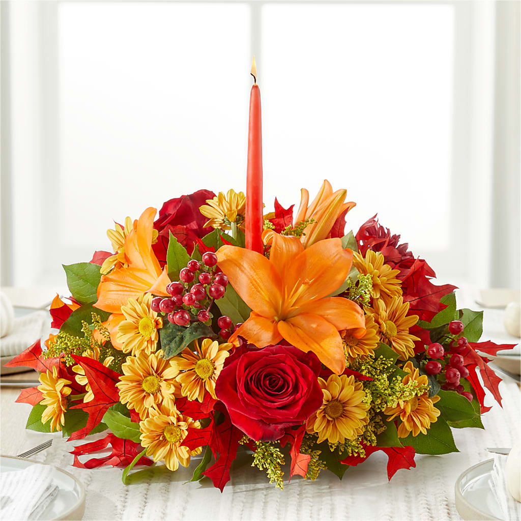 Autumn's Embrace Centerpiece – MC SHANES FLORIST & GREENHOUSE INC, Belle Vernon PA