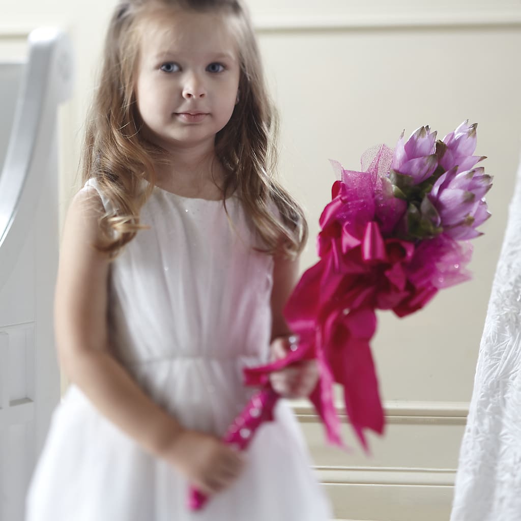 Sparkle Pink Flower Girl Bouquet – MC SHANES FLORIST & GREENHOUSE INC, Belle Vernon PA