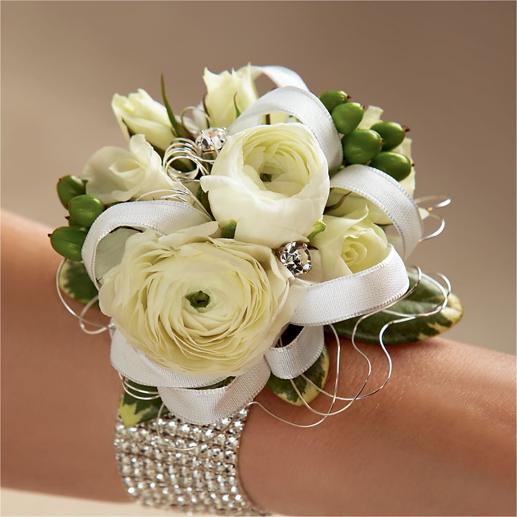 White Wedding Corsage – MC SHANES FLORIST & GREENHOUSE INC, Belle Vernon PA