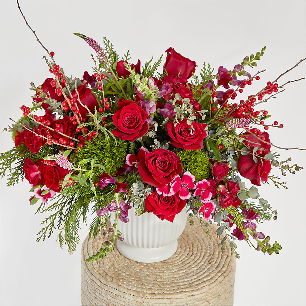 Big Red Bow Bouquet – MC SHANES FLORIST & GREENHOUSE INC, Belle Vernon PA