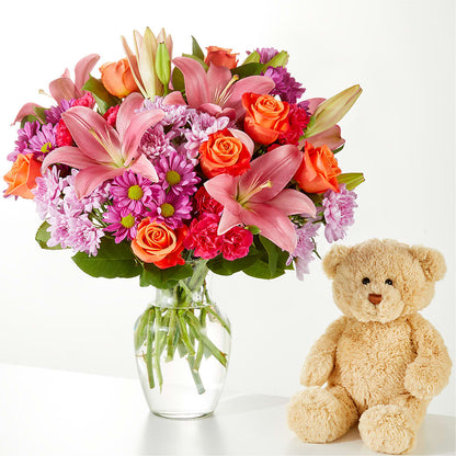 One and Only Bouquet and Bear Bundle – MC SHANES FLORIST & GREENHOUSE INC, Belle Vernon PA