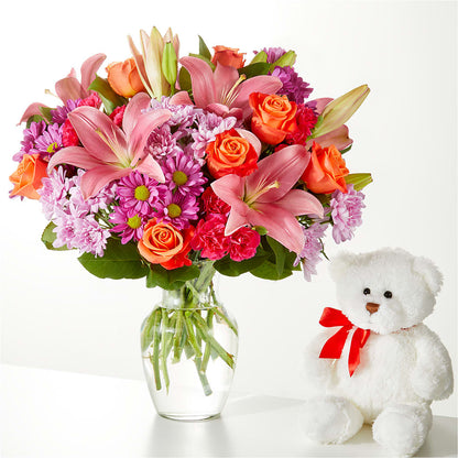 One and Only Bouquet and Bear Bundle – MC SHANES FLORIST & GREENHOUSE INC, Belle Vernon PA