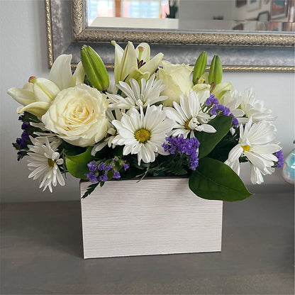 Beyond Blue Box Bouquet – MC SHANES FLORIST & GREENHOUSE INC, Belle Vernon PA