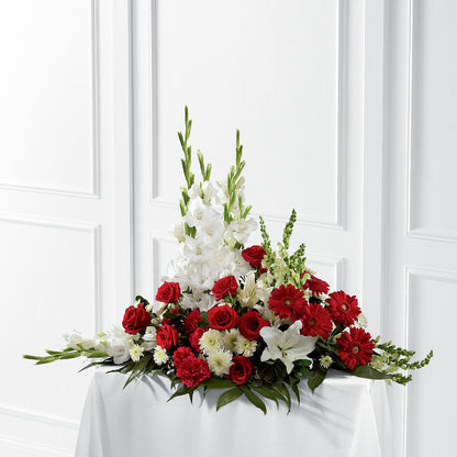 Crimson & White Arrangement – MC SHANES FLORIST & GREENHOUSE INC, Belle Vernon PA