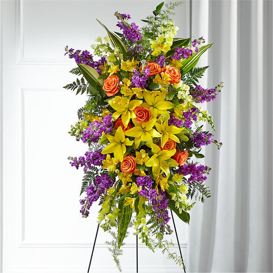 Thoughtful Prayers Standing Spray – MC SHANES FLORIST & GREENHOUSE INC, Belle Vernon PA