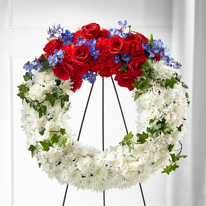 Patriotic Passion Wreath – MC SHANES FLORIST & GREENHOUSE INC, Belle Vernon PA
