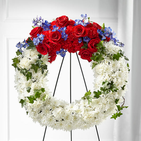 Patriotic Passion Wreath – MC SHANES FLORIST & GREENHOUSE INC, Belle Vernon PA