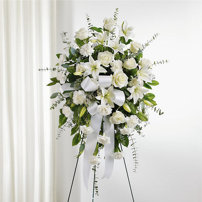 With Care Standing Spray – MC SHANES FLORIST & GREENHOUSE INC, Belle Vernon PA