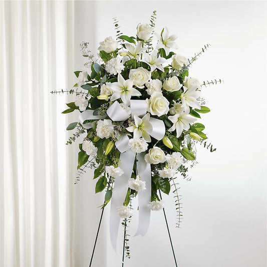 With Care Standing Spray – MC SHANES FLORIST & GREENHOUSE INC, Belle Vernon PA