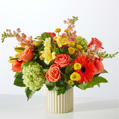 Autumn Sunshine Bouquet with Ivory Vase – MC SHANES FLORIST & GREENHOUSE INC, Belle Vernon PA