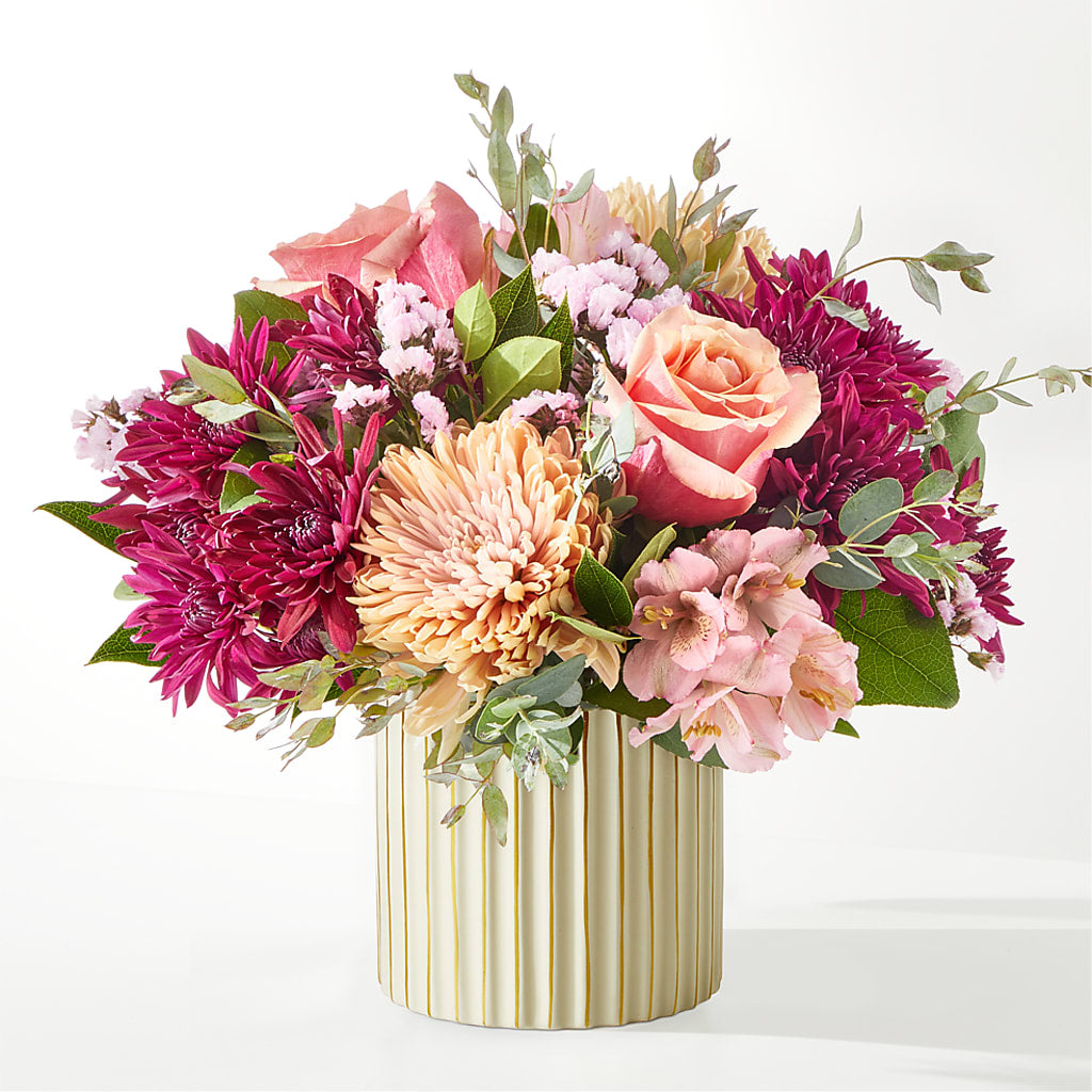 Berry Cobbler Bouquet with Ivory Vase – MC SHANES FLORIST & GREENHOUSE INC, Belle Vernon PA