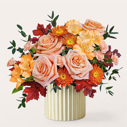 Spiced Latte Bouquet with Ivory Vase – MC SHANES FLORIST & GREENHOUSE INC, Belle Vernon PA