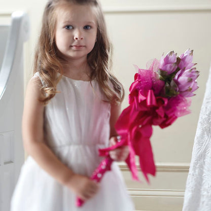 Sparkle Pink Flower Girl Bouquet – MC SHANES FLORIST & GREENHOUSE INC, Belle Vernon PA